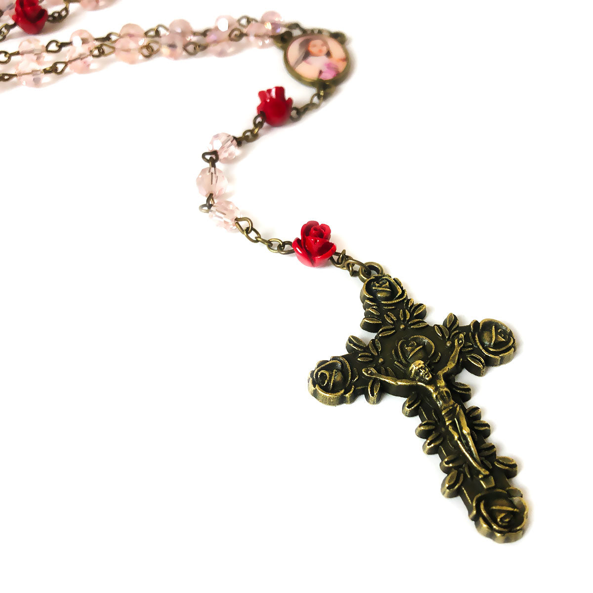 Rosary Beads Replica, Necklace and online Bracelet Set Red and Gold